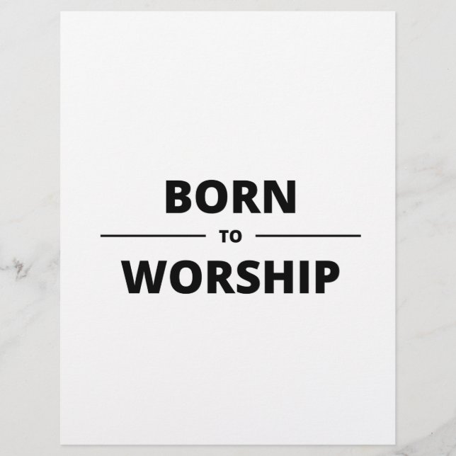 BORN TO WORSHIP CUSTOM LETTERHEAD (Front)