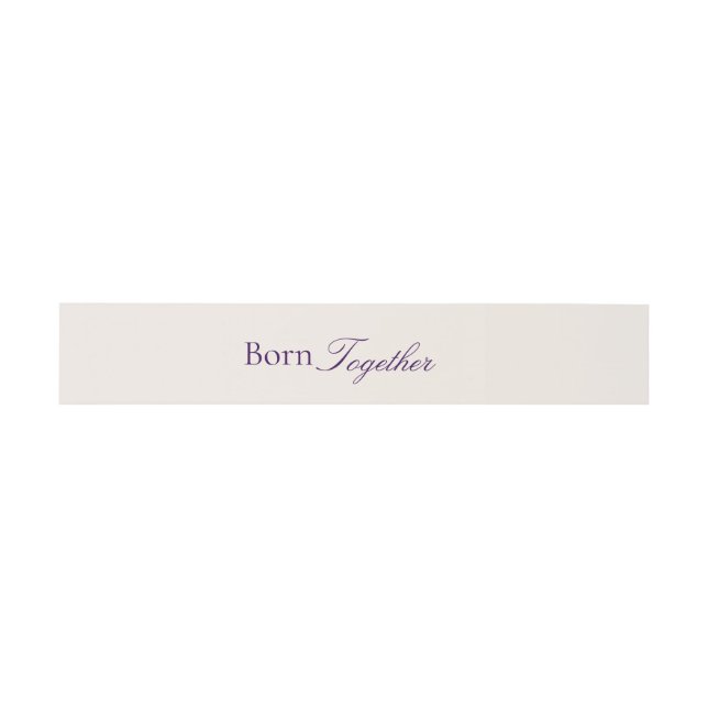 Born Together Twin Love Baby Shower Invitation Belly Band (Flat)
