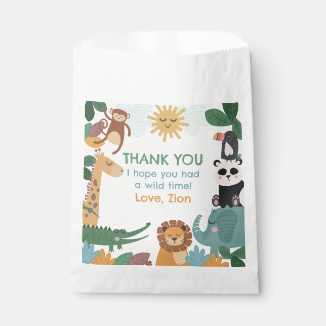 Born Two Be Wild Blue Favour Bags (Front)