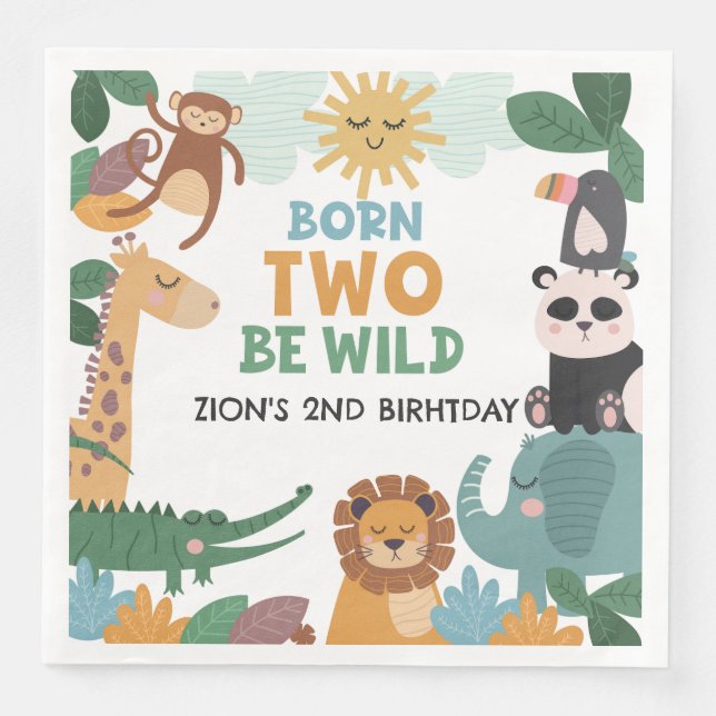 Born Two Be Wild Blue  Napkin (Front)