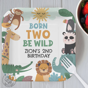 Born Two Be Wild Blue Paper Plate