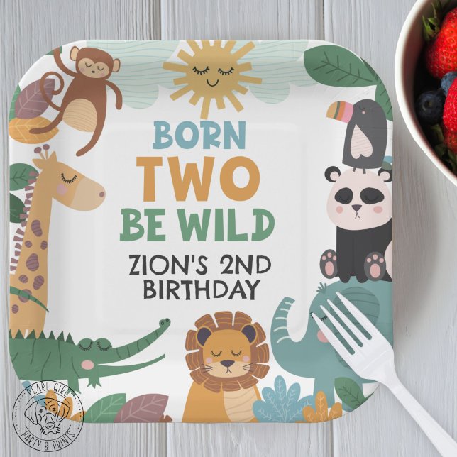 Born Two Be Wild Blue Paper Plate (Creator Uploaded)