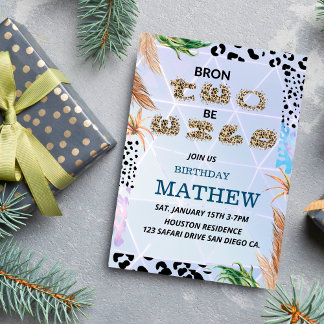 Born Two Be Wild Jungle Leopard Print Birthday  Invitation