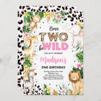 Born Two Be Wild Leopard Print Safari 2nd Birthday