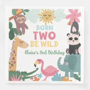 Born Two Be Wild Pink Napkin