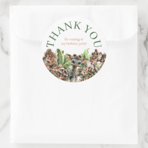 Born Two Be Wild Safari Birthday Classic Round Sticker