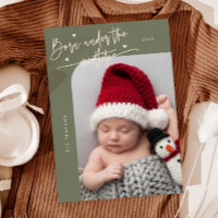 Born Under Mistletoe Sage Birth Announcement