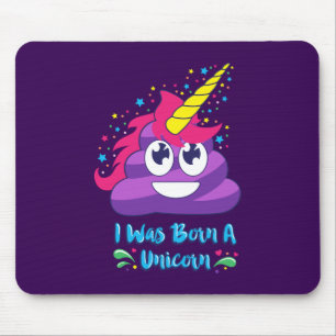 Born Unicorn Emoji Poop Mouse Mat