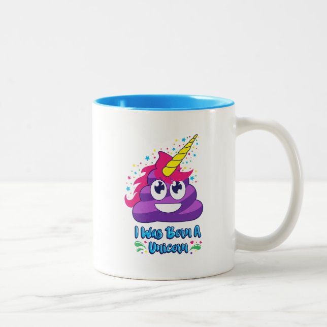 Born Unicorn Emoji Poop Two-Tone Coffee Mug (Right)