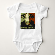 Born Vegan Camo Pop Art Cow Baby Jumper