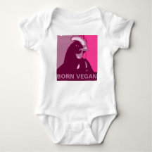 Born Vegan Pink Pop Art Chicken Baby Jumper