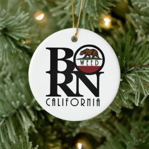 BORN Weed California Ceramic Tree Decoration