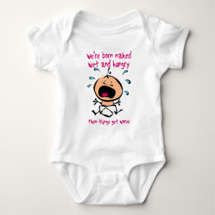 Born Wet Hungry Baby Sleeper Romper Bodysuit