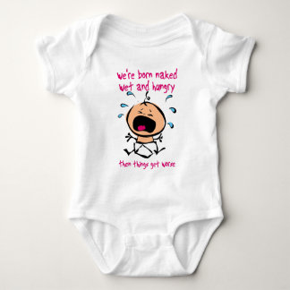 Born Wet Hungry Baby Sleeper Romper Bodysuit