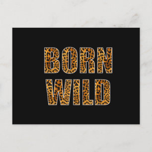 born wild cheetah tiger lion animal print leopard postcard