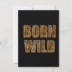 Born Wild Cheetah Tiger Lion Animal Print Leopard Thank You Card
