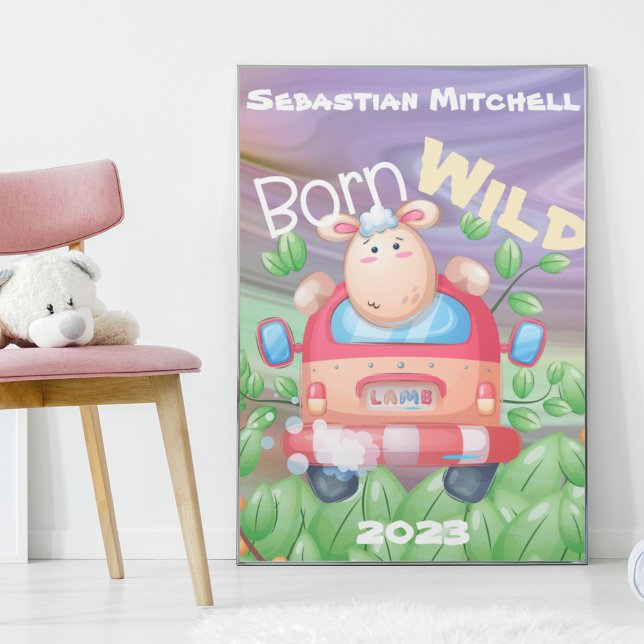 Born Wild Kids Room Poster with Name & Year (Creator Uploaded)