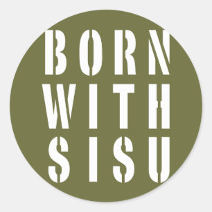 Born With Sisu Dark Classic Round Sticker