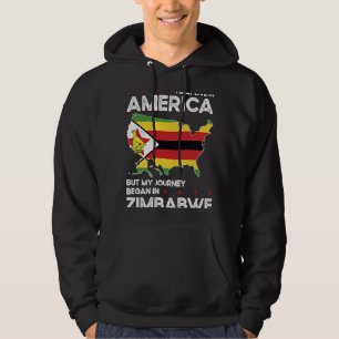 Born Zimbabwean Zimbabwe American USA Citizenship Hoodie