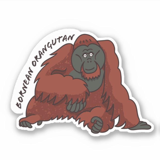 "Bornean Orangutan" Sticker (Front)