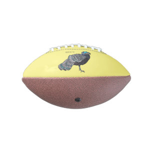 Bornean peacock-pheasant bird cartoon illustration american football