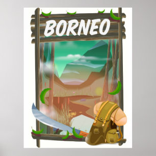 Borneo Jungle travel poster