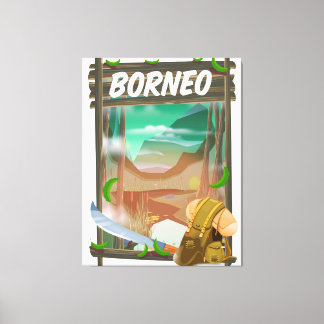 Borneo Jungle travel poster Canvas Print