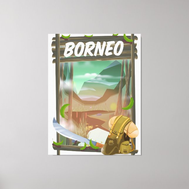 Borneo Jungle travel poster Canvas Print (Front)
