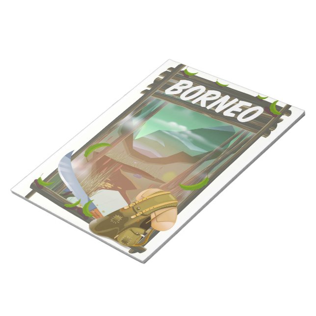 Borneo Jungle travel poster Notepad (Angled)