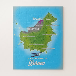 Borneo Map Jigsaw Puzzle
