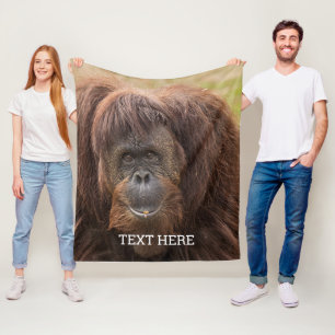 Borneo Orangutan Beautiful Photography Fleece Blanket
