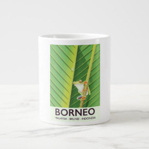 Borneo Poison frog travel poster Large Coffee Mug