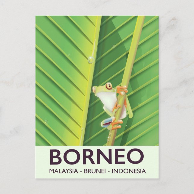 Borneo Poison frog travel poster Postcard (Front)