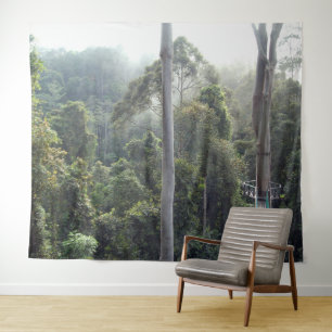 Borneo Ranforest Jungle Canopy Landscape Backdrop Tapestry