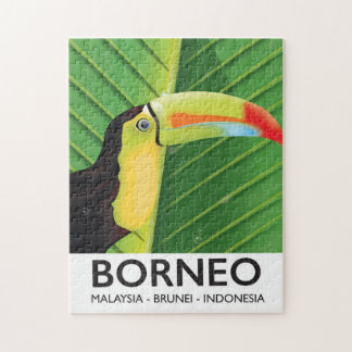Borneo Toucan travel poster Jigsaw Puzzle