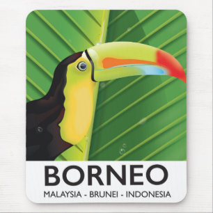 Borneo Toucan travel poster Mouse Mat