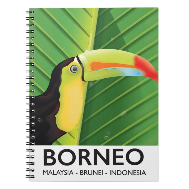 Borneo Toucan travel poster Notebook (Front)