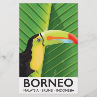 Borneo Toucan travel poster Stationery