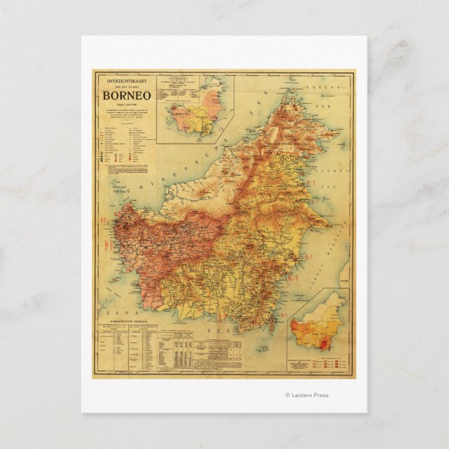 BorneoPanoramic MapBorneo Postcard (Front)