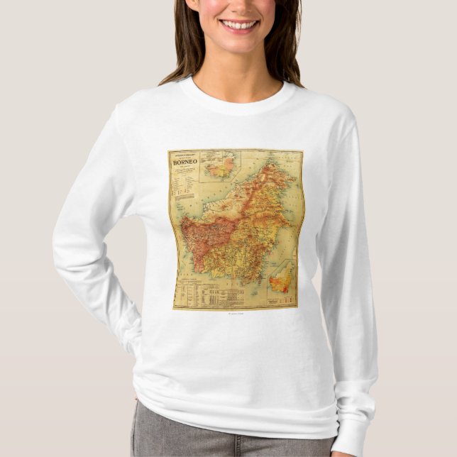 BorneoPanoramic MapBorneo T-Shirt (Front)