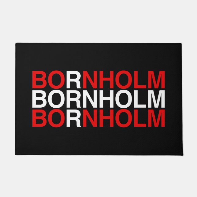 BORNHOLM Danish Flag Doormat (Front)