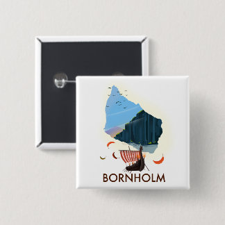 Bornholm Island Viking map 15 Cm Square Badge