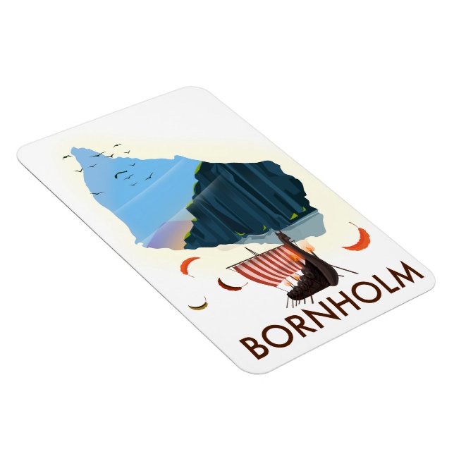 Bornholm Island Viking map Magnet (Right Side)