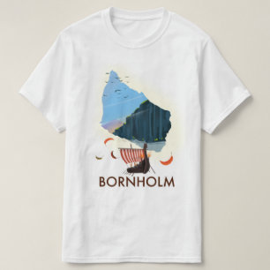Bornholm Island Viking map T-Shirt