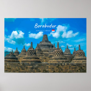 Borobudur, Indonesia - Ancient Buddhist Temple Poster