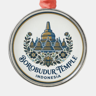 Borobudur Temple Indonesia Metal Tree Decoration