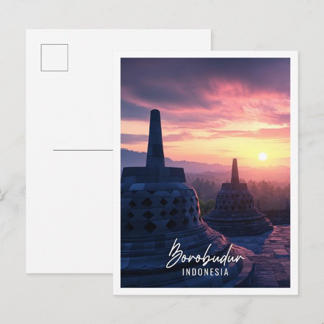 Borobudur Temple Indonesia Postcard (Front/Back)