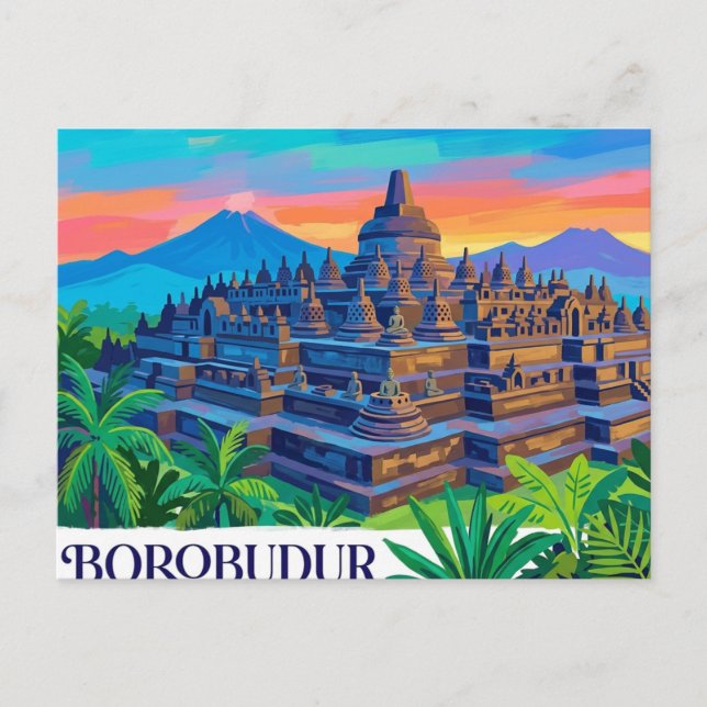 Borobudur Temple Indonesia Postcard (Front)
