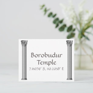Borobudur Temple Latitude  Longitude  Postcard