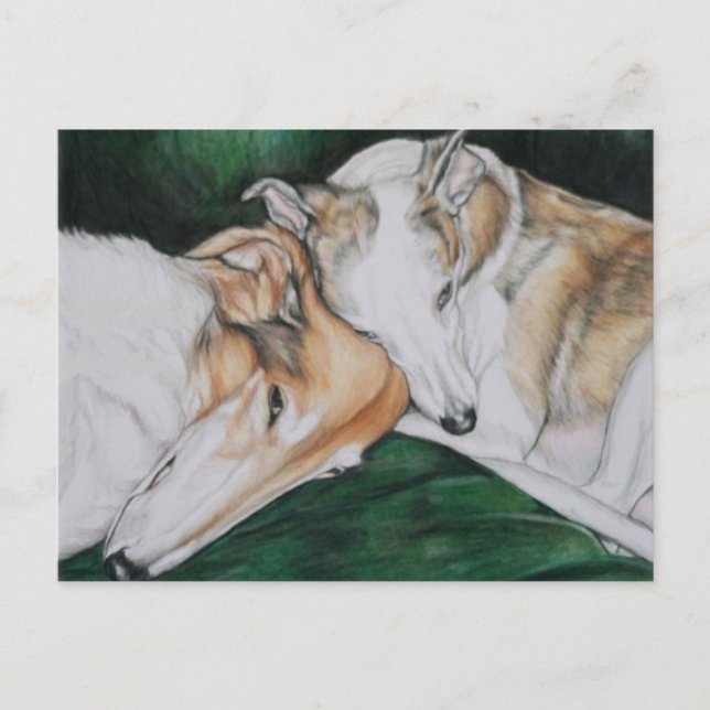 Boroi and Whippet Dlog Art Postcard (Front)